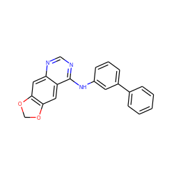 c1ccc(-c2cccc(Nc3ncnc4cc5c(cc34)OCO5)c2)cc1 ZINC000096283122