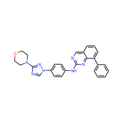 c1ccc(-c2cccc3cnc(Nc4ccc(-n5cnc(N6CCOCC6)n5)cc4)nc23)cc1 ZINC000071316295