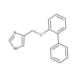 c1ccc(-c2ccccc2OCc2c[nH]cn2)cc1 ZINC000013860597