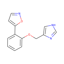 c1ccc(-c2ccno2)c(OCc2c[nH]cn2)c1 ZINC000013860599