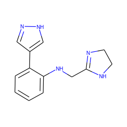 c1ccc(-c2cn[nH]c2)c(NCC2=NCCN2)c1 ZINC000013488561