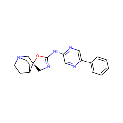 c1ccc(-c2cnc(NC3=NC[C@@]4(CN5CCC4CC5)O3)cn2)cc1 ZINC001772653607