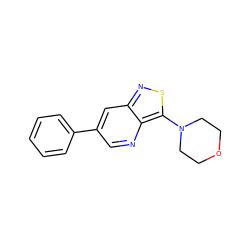 c1ccc(-c2cnc3c(N4CCOCC4)snc3c2)cc1 ZINC000223235595