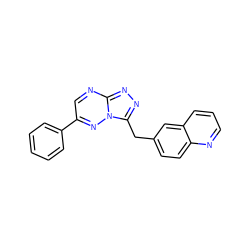 c1ccc(-c2cnc3nnc(Cc4ccc5ncccc5c4)n3n2)cc1 ZINC000200615404