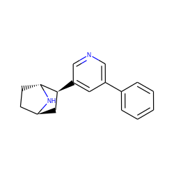 c1ccc(-c2cncc([C@H]3C[C@H]4CC[C@H]3N4)c2)cc1 ZINC000195444598