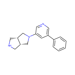 c1ccc(-c2cncc(N3C[C@@H]4CNC[C@@H]4C3)c2)cc1 ZINC000040430040