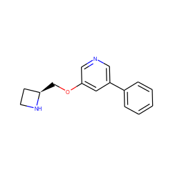 c1ccc(-c2cncc(OC[C@@H]3CCN3)c2)cc1 ZINC000026668099