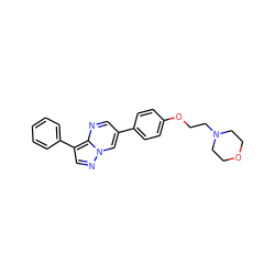 c1ccc(-c2cnn3cc(-c4ccc(OCCN5CCOCC5)cc4)cnc23)cc1 ZINC000013819807