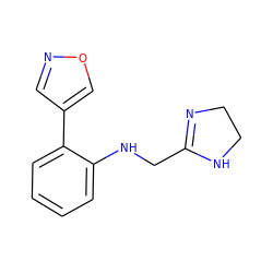 c1ccc(-c2cnoc2)c(NCC2=NCCN2)c1 ZINC000013438365