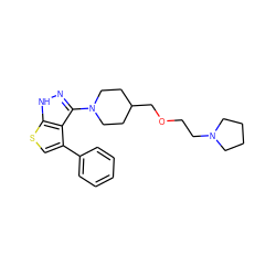 c1ccc(-c2csc3[nH]nc(N4CCC(COCCN5CCCC5)CC4)c23)cc1 ZINC000147532921