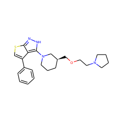 c1ccc(-c2csc3n[nH]c(N4CCC[C@H](COCCN5CCCC5)C4)c23)cc1 ZINC000205819624