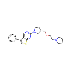 c1ccc(-c2csc3nc(N4CC[C@H](COCCN5CCCC5)C4)ncc23)cc1 ZINC000223004037