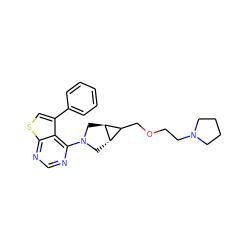 c1ccc(-c2csc3ncnc(N4C[C@H]5C(COCCN6CCCC6)[C@@H]5C4)c23)cc1 ZINC000146467212