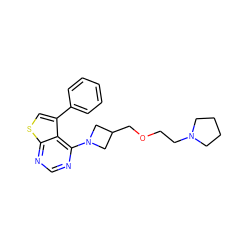 c1ccc(-c2csc3ncnc(N4CC(COCCN5CCCC5)C4)c23)cc1 ZINC000223006551