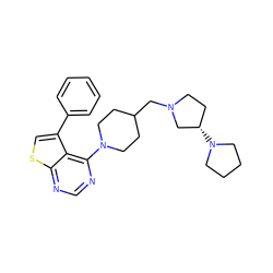 c1ccc(-c2csc3ncnc(N4CCC(CN5CC[C@H](N6CCCC6)C5)CC4)c23)cc1 ZINC000146388599