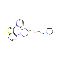 c1ccc(-c2csc3ncnc(N4CCC(COCCN5CCCC5)CC4)c23)nc1 ZINC000146437696