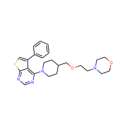 c1ccc(-c2csc3ncnc(N4CCC(COCCN5CCOCC5)CC4)c23)cc1 ZINC000146495853