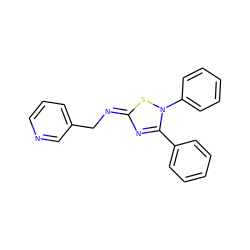 c1ccc(-c2n/c(=N\Cc3cccnc3)sn2-c2ccccc2)cc1 ZINC000101506428