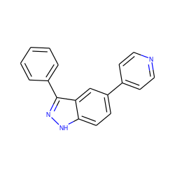 c1ccc(-c2n[nH]c3ccc(-c4ccncc4)cc23)cc1 ZINC000034003263