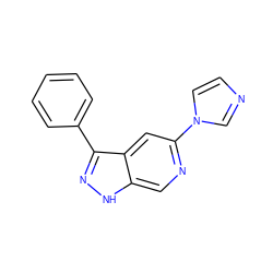 c1ccc(-c2n[nH]c3cnc(-n4ccnc4)cc23)cc1 ZINC000205254050