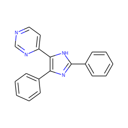 c1ccc(-c2nc(-c3ccccc3)c(-c3ccncn3)[nH]2)cc1 ZINC000012365469