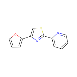 c1ccc(-c2nc(-c3ccco3)cs2)nc1 ZINC000003442079