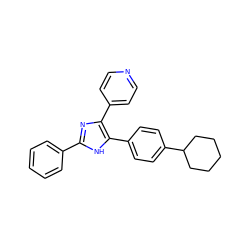 c1ccc(-c2nc(-c3ccncc3)c(-c3ccc(C4CCCCC4)cc3)[nH]2)cc1 ZINC000026289056