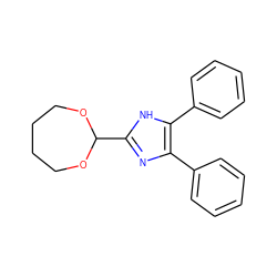 c1ccc(-c2nc(C3OCCCCO3)[nH]c2-c2ccccc2)cc1 ZINC000013755446