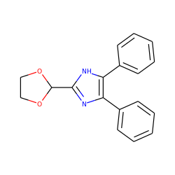 c1ccc(-c2nc(C3OCCO3)[nH]c2-c2ccccc2)cc1 ZINC000013755445