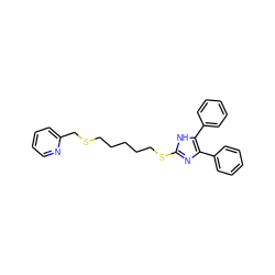 c1ccc(-c2nc(SCCCCCSCc3ccccn3)[nH]c2-c2ccccc2)cc1 ZINC000029467561