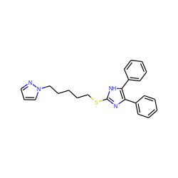 c1ccc(-c2nc(SCCCCCn3cccn3)[nH]c2-c2ccccc2)cc1 ZINC000027212220