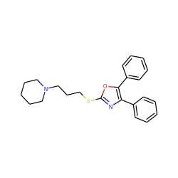 c1ccc(-c2nc(SCCCN3CCCCC3)oc2-c2ccccc2)cc1 ZINC000064540883