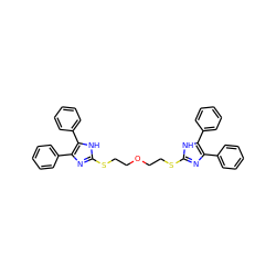 c1ccc(-c2nc(SCCOCCSc3nc(-c4ccccc4)c(-c4ccccc4)[nH]3)[nH]c2-c2ccccc2)cc1 ZINC000029469353