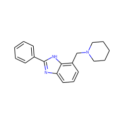 c1ccc(-c2nc3cccc(CN4CCCCC4)c3[nH]2)cc1 ZINC000084604139