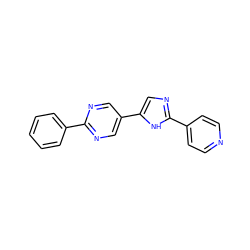 c1ccc(-c2ncc(-c3cnc(-c4ccncc4)[nH]3)cn2)cc1 ZINC000118621858