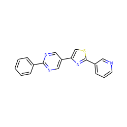 c1ccc(-c2ncc(-c3csc(-c4cccnc4)n3)cn2)cc1 ZINC000118624959