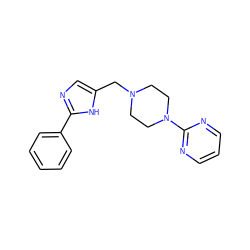 c1ccc(-c2ncc(CN3CCN(c4ncccn4)CC3)[nH]2)cc1 ZINC000026817456