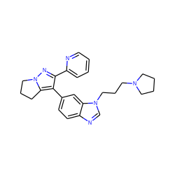 c1ccc(-c2nn3c(c2-c2ccc4ncn(CCCN5CCCC5)c4c2)CCC3)nc1 ZINC000013684190