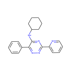 c1ccc(-c2nnc(-c3ccccn3)nc2NC2CCCCC2)cc1 ZINC000001397973