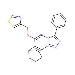 c1ccc(-c2nnc3c4c(c(OCc5cscn5)nn23)C2CCC4CC2)cc1 ZINC000013610435