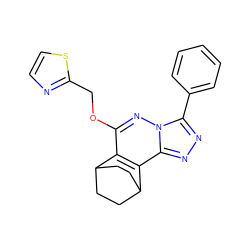 c1ccc(-c2nnc3c4c(c(OCc5nccs5)nn23)C2CCC4CC2)cc1 ZINC000013610432