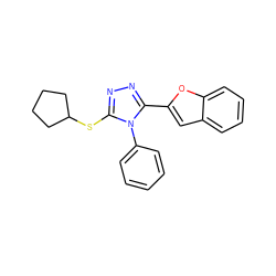 c1ccc(-n2c(SC3CCCC3)nnc2-c2cc3ccccc3o2)cc1 ZINC000095595537