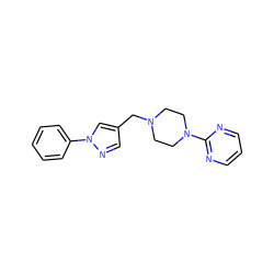 c1ccc(-n2cc(CN3CCN(c4ncccn4)CC3)cn2)cc1 ZINC000053274795