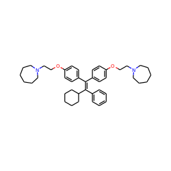 c1ccc(C(=C(c2ccc(OCCN3CCCCCC3)cc2)c2ccc(OCCN3CCCCCC3)cc2)C2CCCCC2)cc1 ZINC000103230568