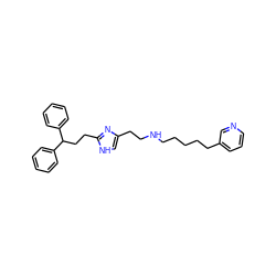 c1ccc(C(CCc2nc(CCNCCCCCc3cccnc3)c[nH]2)c2ccccc2)cc1 ZINC000013530336