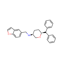 c1ccc(C(c2ccccc2)[C@@H]2CC[C@H](NCc3ccc4occc4c3)CO2)cc1 ZINC000299858849