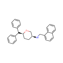 c1ccc(C(c2ccccc2)[C@@H]2CC[C@H](NCc3cccc4ccccc34)CO2)cc1 ZINC000071316831