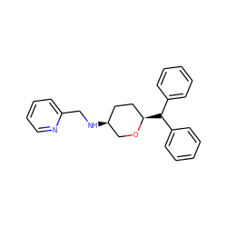 c1ccc(C(c2ccccc2)[C@@H]2CC[C@H](NCc3ccccn3)CO2)cc1 ZINC000071317499