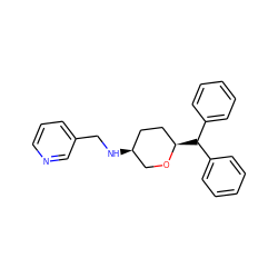 c1ccc(C(c2ccccc2)[C@@H]2CC[C@H](NCc3cccnc3)CO2)cc1 ZINC000071319423