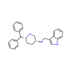 c1ccc(C(c2ccccc2)[C@H]2CC[C@@H](NCc3c[nH]c4ccccc34)CN2)cc1 ZINC000022930178